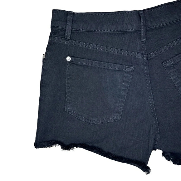 7 FOR ALL MANKIND Women’s Broken Twill Cut Off Short Black Size 28 - Picture 10 of 16